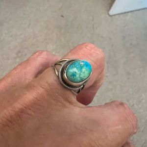 Turquoise and sterling silver ring